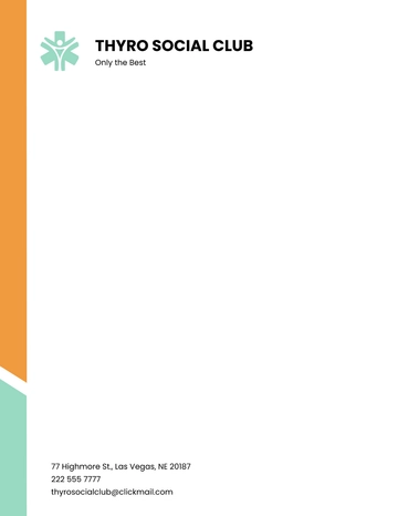 Free Social Club Letterhead Template to Edit Online