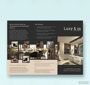 Blank Hotel Tri-Fold Brochure Template