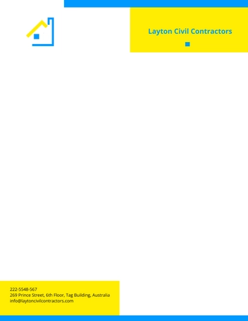 Free Civil Contractor Letterhead Format Template to Edit Online