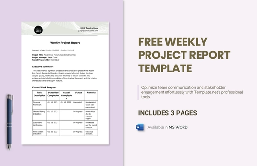 Weekly Project Report Template