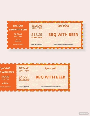 BBQ Food Ticket Template