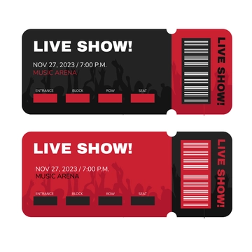 Free Show Ticket Vector Template to Edit Online