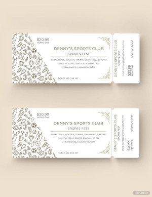 Elegant Sports Ticket Template