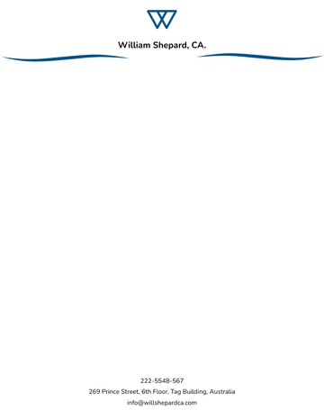 Free Professional CA Letterhead Template to Edit Online