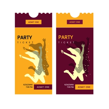 Free Party Ticket Vector Template to Edit Online