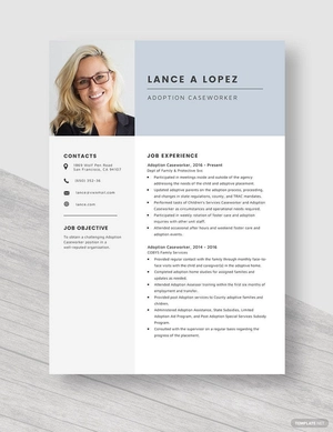 Adoption Case Worker Resume