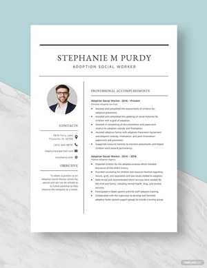 Adoption Social Worker Resume