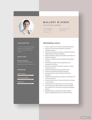 Architectural Manager Resume