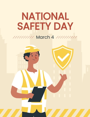 Free National Safety Day Flyer Template to Edit Online