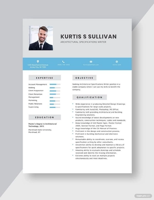 Architectural Specifications Writer Resume