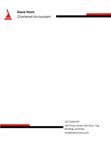 Free Official Chartered Accountant Letterhead Template to Edit Online