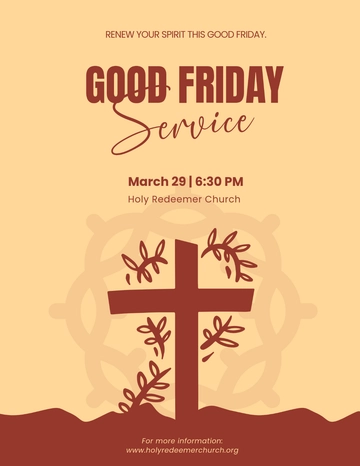 Free Good Friday Service Flyer Template to Edit Online