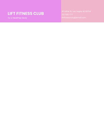 Free Fitness Club Letterhead Template to Edit Online