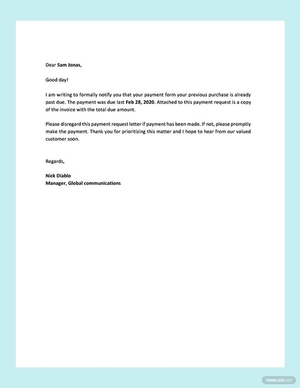 Payment Request Letter