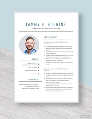 Clinical Research Nurse Resume