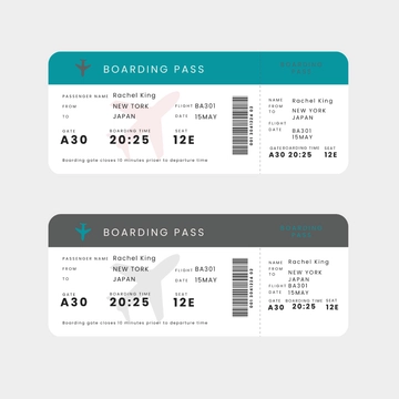 Free Plane Ticket Vector Template to Edit Online