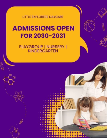 Free Daycare Admissions Open Flyer Template to Edit Online