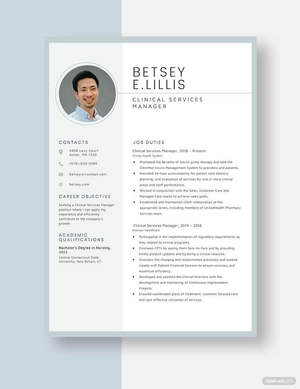 Clinical Service Manager Resume