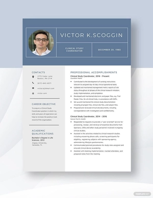 Clinical Study Coordinator Resume