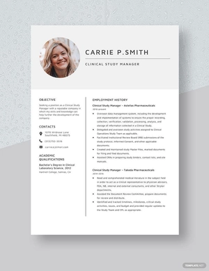 Clinical Study Manager Resume