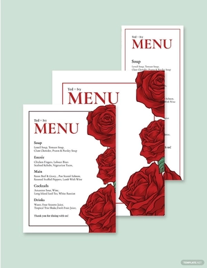 Rose Wedding Menu Template