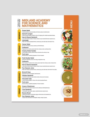 School Flyer Menu Template