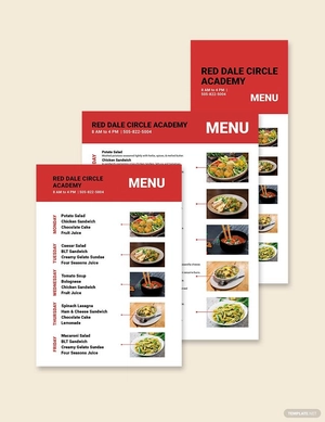 Simple School Menu Template