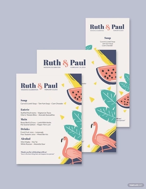 Summer Wedding Menu Template