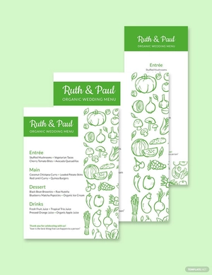 Vegan Wedding Menu Template