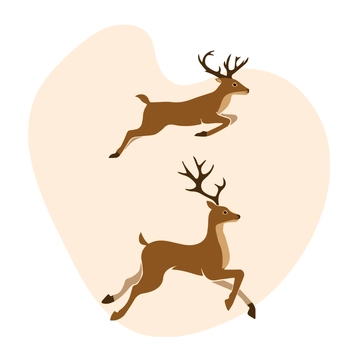 Free Running Deer Clipart Template to Edit Online