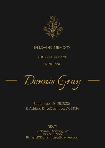 Free Floral Funeral Reception Invitation Template to Edit Online
