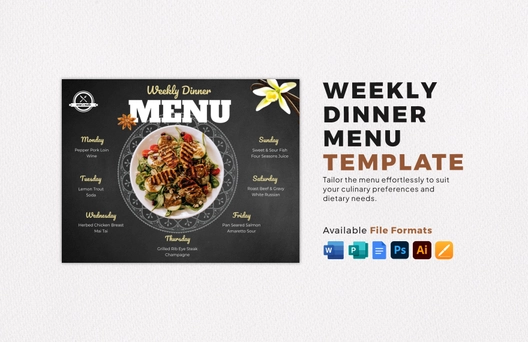 Weekly Dinner Menu Template