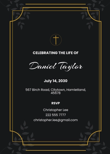 Free Funeral Anniversary Reception Invitation Template to Edit Online
