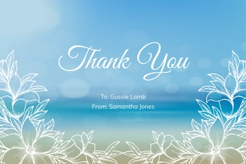 Free Beach Sympathy Thank You Memorial Card Template to Edit Online