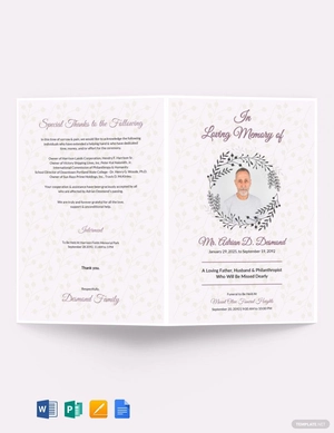 Simple Funeral Program Template