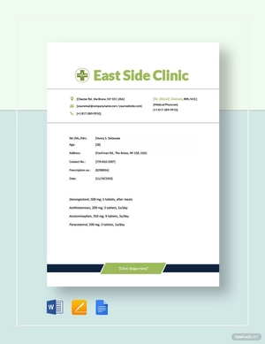 Medical Prescription Format Template