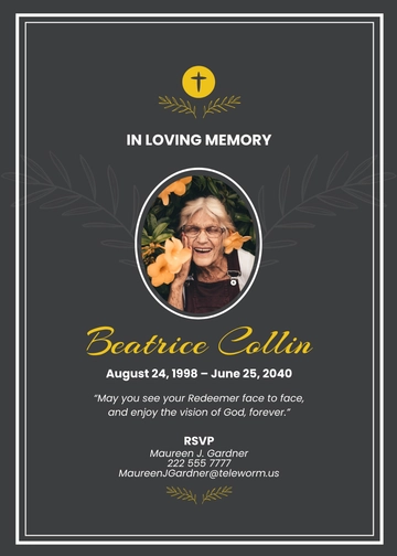 Free Catholic Funeral Memorial Prayer Card Template to Edit Online