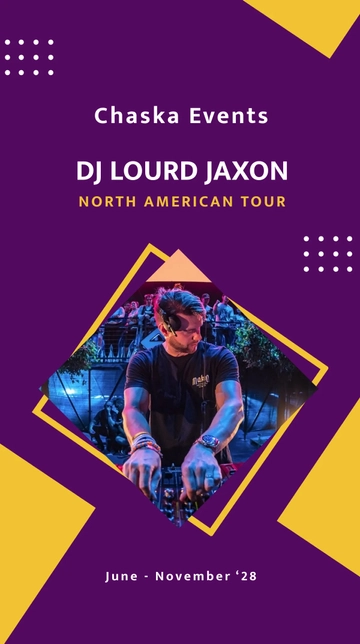 Free Dj Tour Instagram Story Template to Edit Online