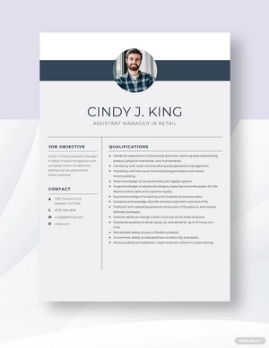 Assistant Manager In Retail Resume