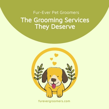 Free Pet Grooming Service Linkedin Post Template to Edit Online