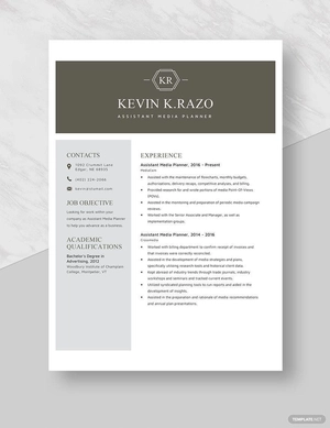 Assistant Media Planner Resume