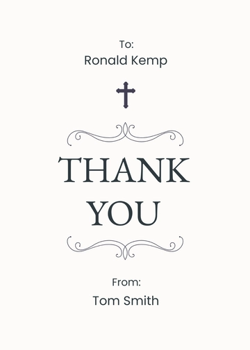 Free Simple Funeral Photo Thank You Card Template to Edit Online