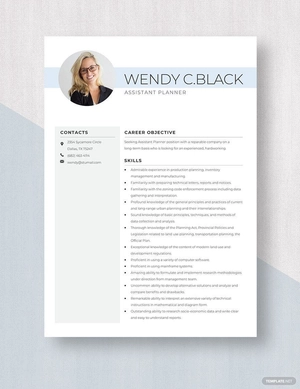 Assistant Planner Resume