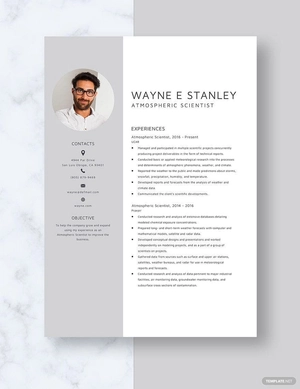 Atmospheric Scientist Resume