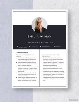 Attendance Coordinator Resume Attendance Coordinator Resume