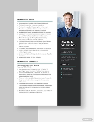 Attendance Secretary Resume