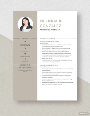 Attending Physician Resume