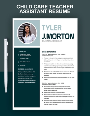 Child Care Teacher Assistant Resume