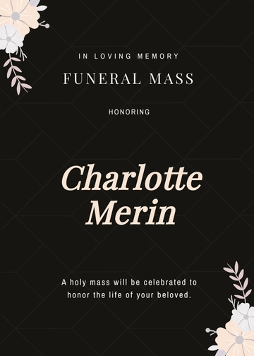 Free Floral Funeral Mass Card Template to Edit Online