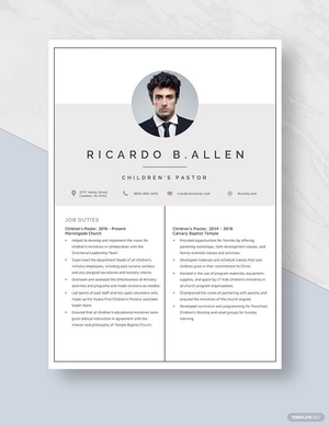 Children's Pastor Resume